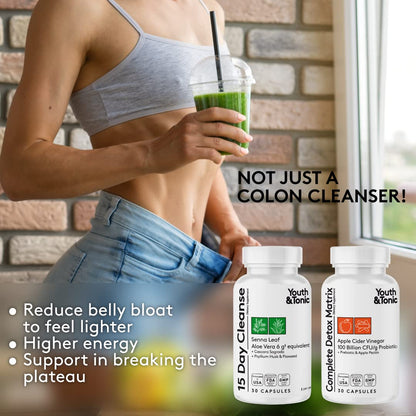 Youth & Tonic Complete Body Detox for Cleanse, Normal Acidity Gut Level and Water Youth & TonicUS supplements