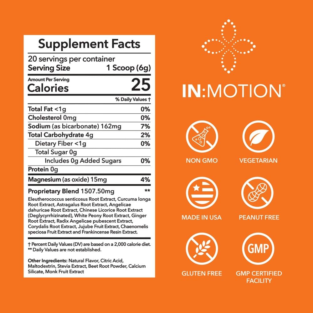 in:TotalWellness - in:Motion Natural Herbal Formula, 20 Serving Pouch, Corydalis, Tumeric, Ginger + 9 More ADAPTOGEN Herbs, Citrus Berry Flavor, 1 Count INTotalWellnessAu supplements
