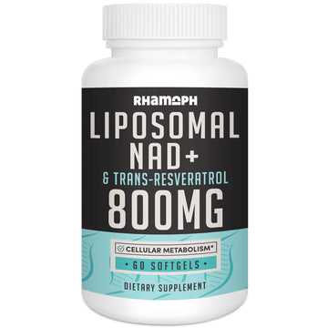 Rhamoph Liposomal NAD+ 800 mg with Trans-Resveratrol 300 mg, Max Absorption, Actual NAD+ Boosting Supplement for Healthy Aging, Cellular Energy, DNA Repair, Longevity - 60 Softgels RhamophAu supplements