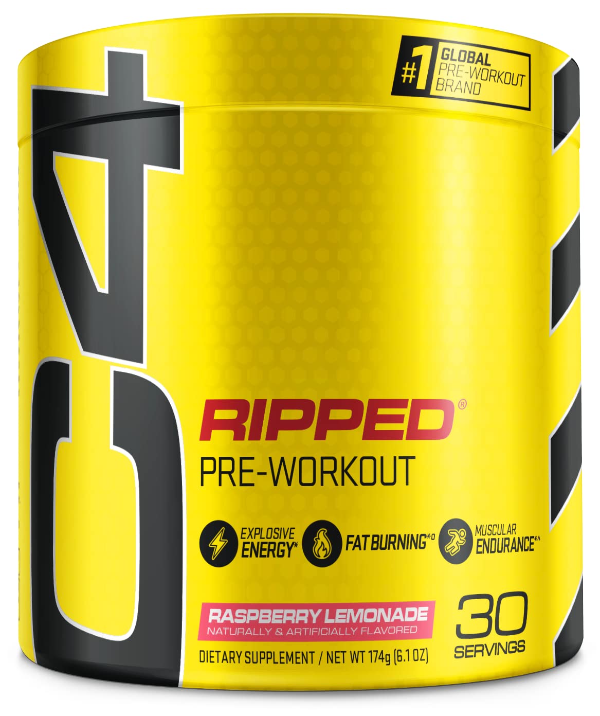 Cellucor C4 Ripped Pre Workout Powder Raspberry Lemonade | Creatine Free + Sugar Free CellucorUS supplements