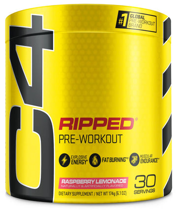 Cellucor C4 Ripped Pre Workout Powder Raspberry Lemonade | Creatine Free + Sugar Free CellucorUS supplements