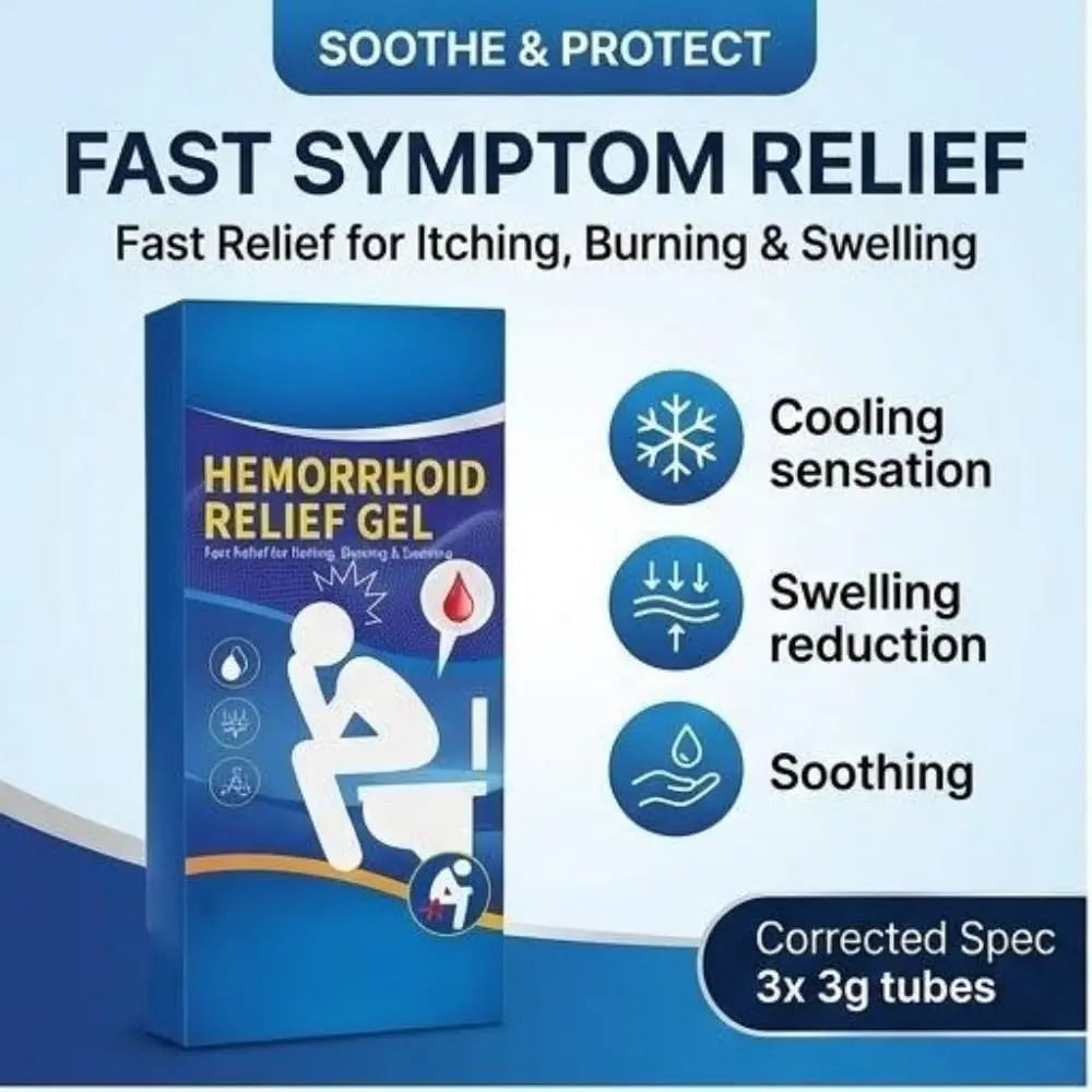 Hemorrhoid Relief Gel with 3 Disposable Applicators - Fast Soothing Cream for Itching & Swelling - Internal & External Treatment (Pack of 3) Aus HealthcareAu supplements