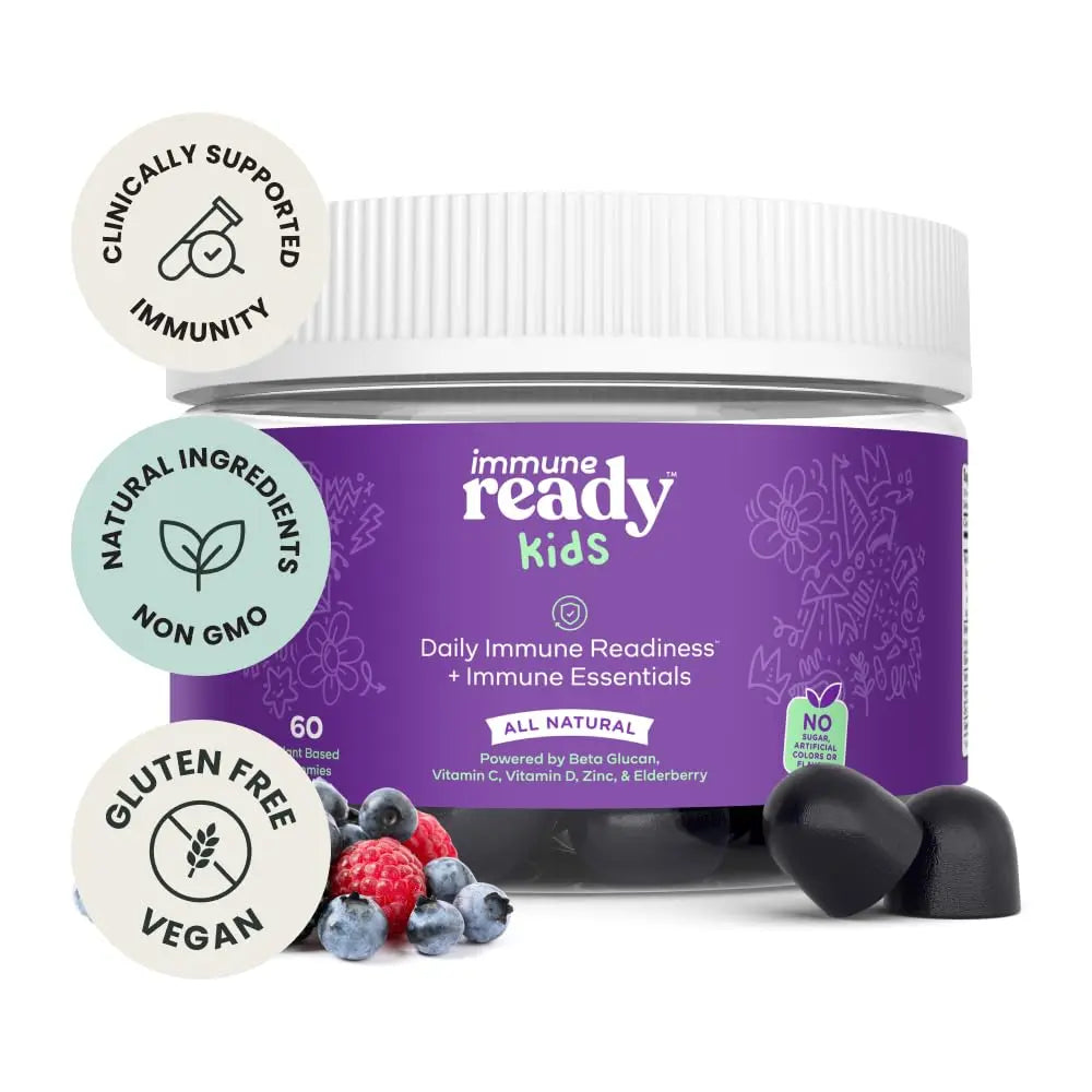 Immune Ready™ Kids Multivitamin Gummies – Mixed Berry Flavor – Sugar-Free Daily Kids Immune Support with Beta Glucan, Elderberry Immune ReadyAu supplements