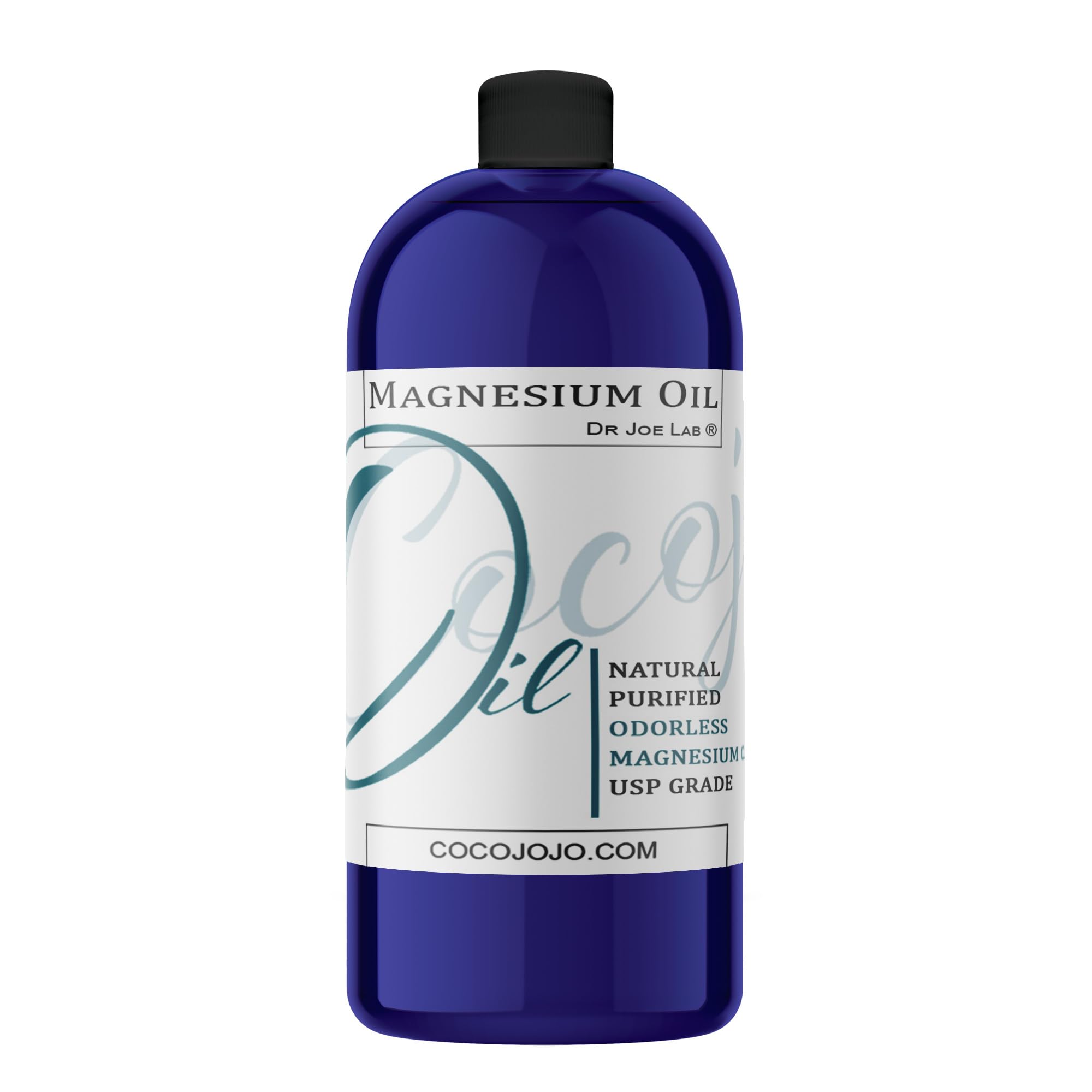 Dr Joe Lab Pure Magnesium Oil - Natural, USP Grade, Purified, Bulk - 32 oz - Bulk Economic Refill - for Body, Skin, Muscle, Joints, Arms, Legs, Calves, Massage, Deep Tissue by COCOJOJO Dr Joe LabAu supplements