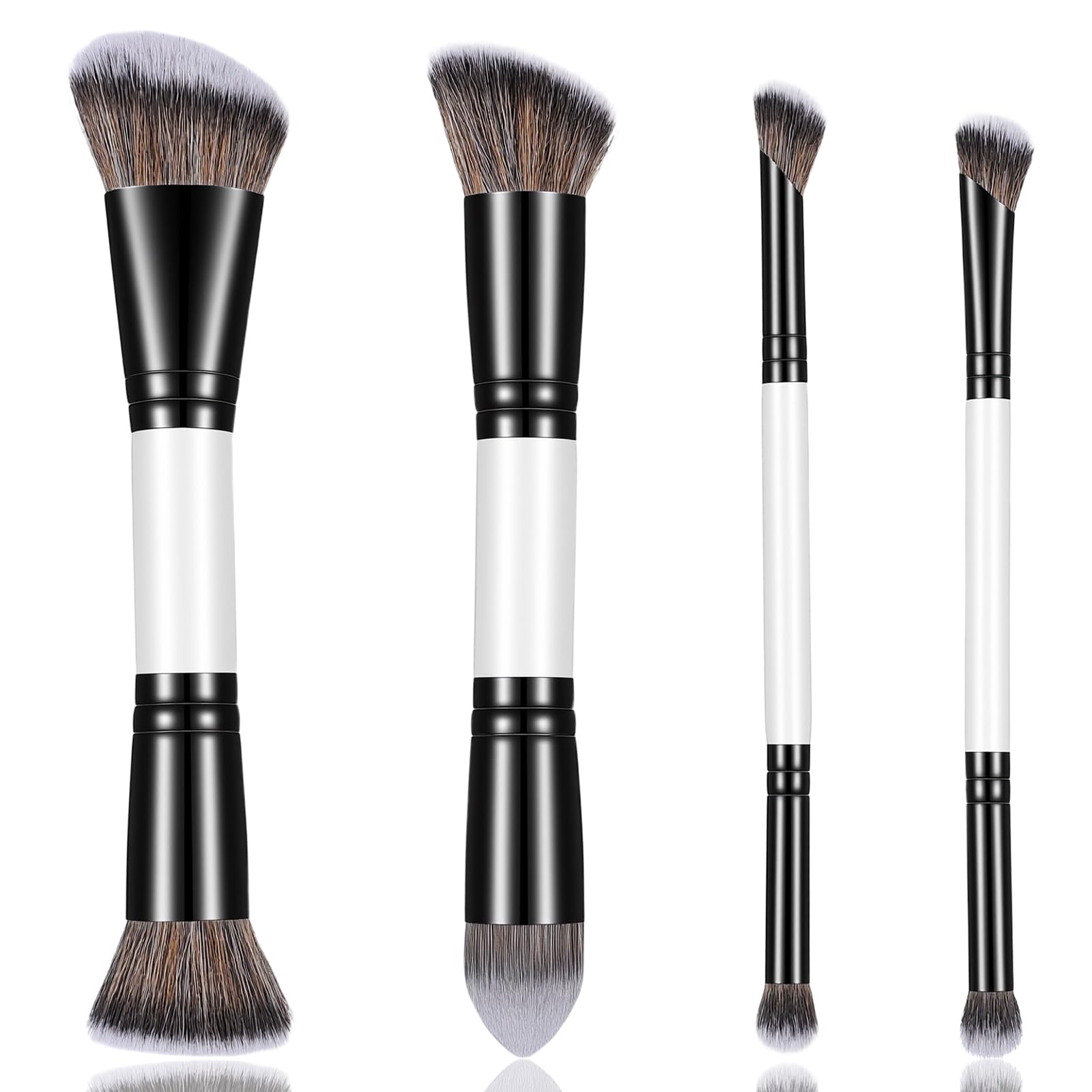 KFHENSOM 4PCS Foundation Contour Conceal Brush Set Dual-Ended Makeup Brushes Set Professional Powder Blush Concealer Eyeshadow Kabuki Foundation Brush Kit for Liquid Loose Powder Cream KFHENSOMRAu supplements