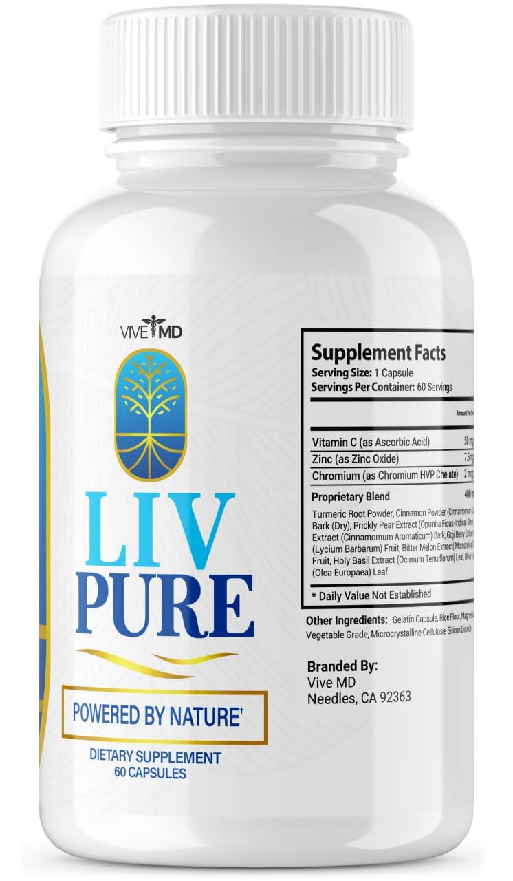 Liv Pure Capsules - Official Formula - Liv Pure Liver Detox Cleanse & Repair - Liver Supplem VIVE MDUS supplements