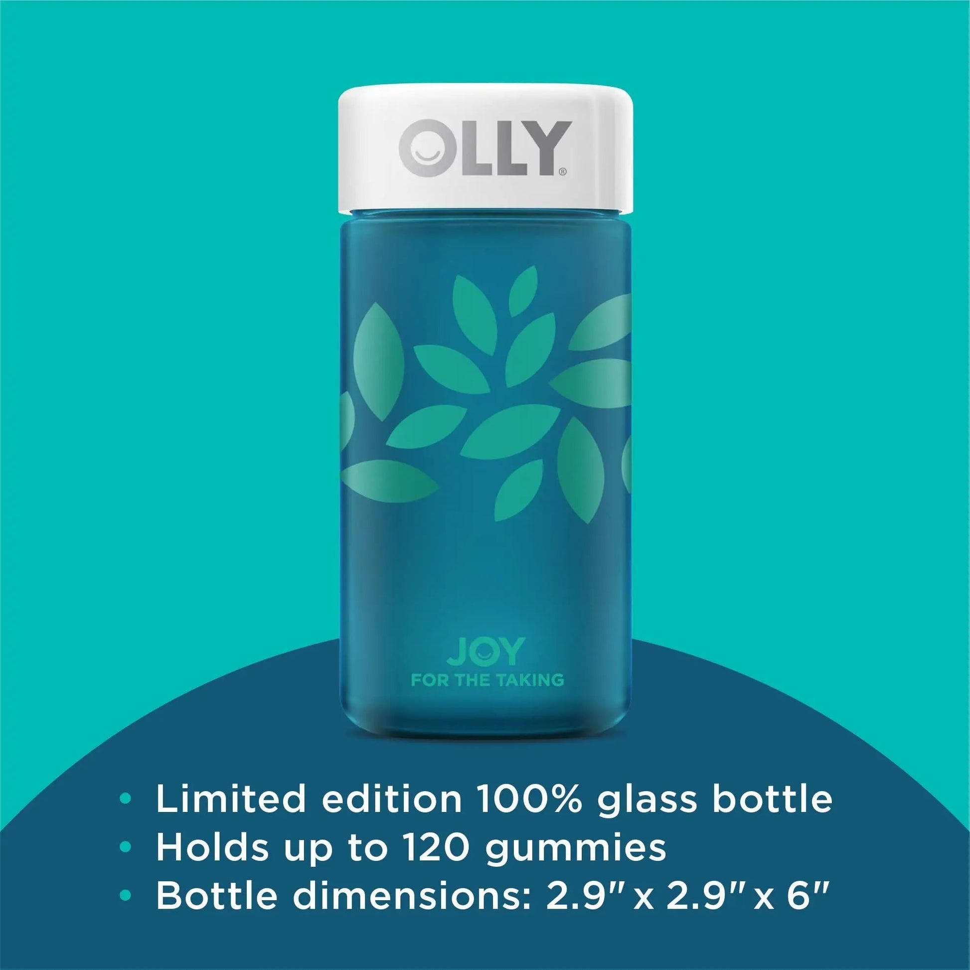 OLLY Joy Jar Gift, Easy Refillable Glass Bottle Vitamin Container, Holds Up to 120 Vitamin Gummies OLLYAu supplements