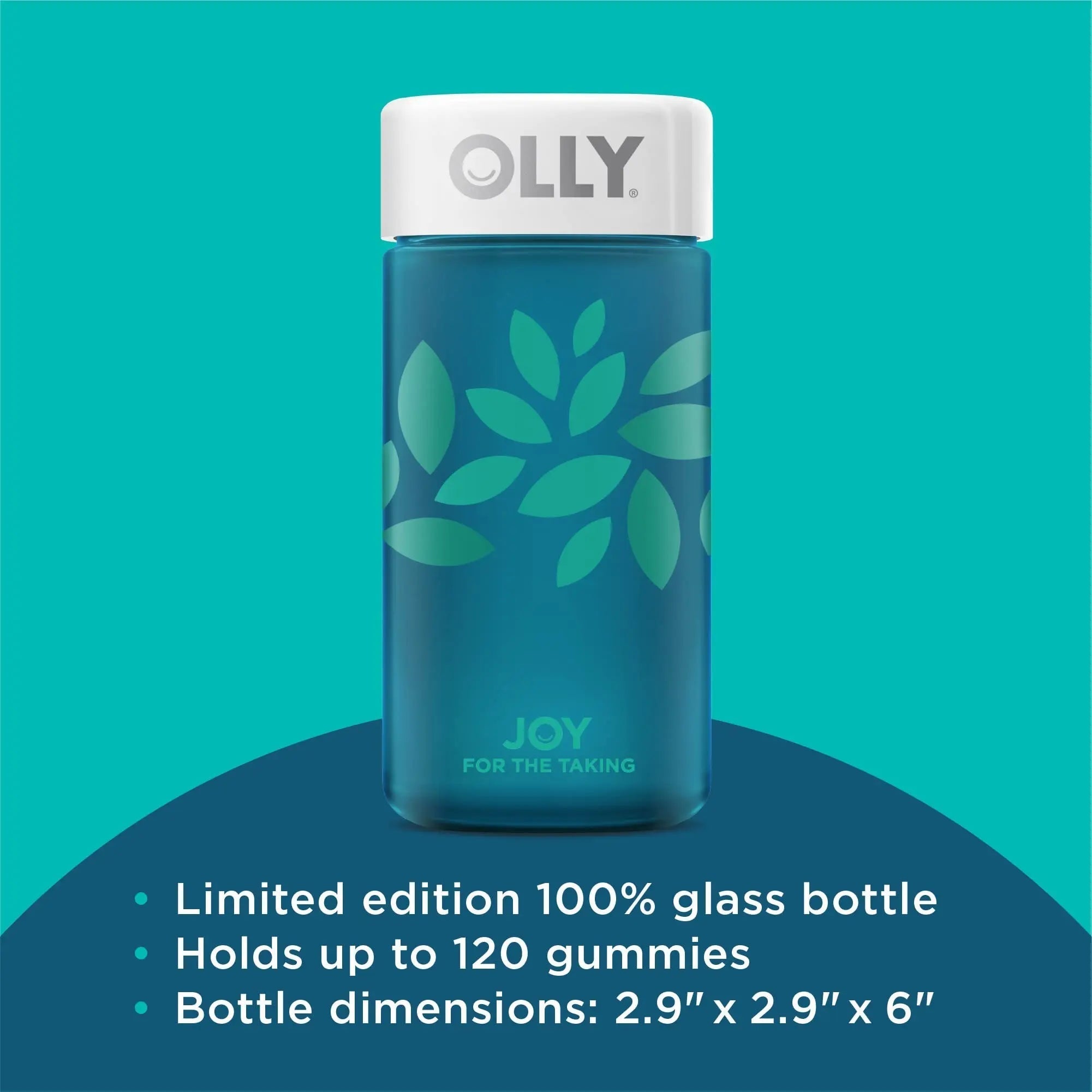 OLLY Joy Jar Gift, Easy Refillable Glass Bottle Vitamin Container, Holds Up to 120 Vitamin Gummies OLLYAu supplements