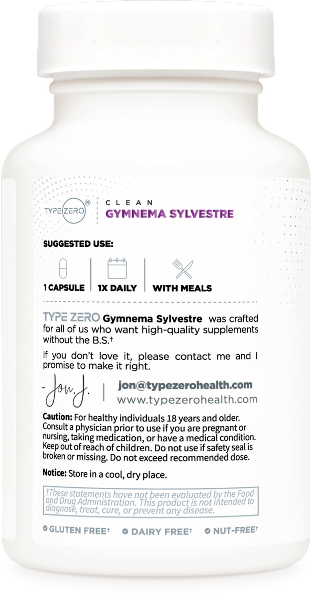 Type Zero Clean Gymnema Sylvestre 3,500mg Equivalent from 175mg of 20:1 Extract Per Serving, 120 Capsules for 120 Servings Per Bottle, Non-GMO. Gluten Free Type ZeroUS supplements