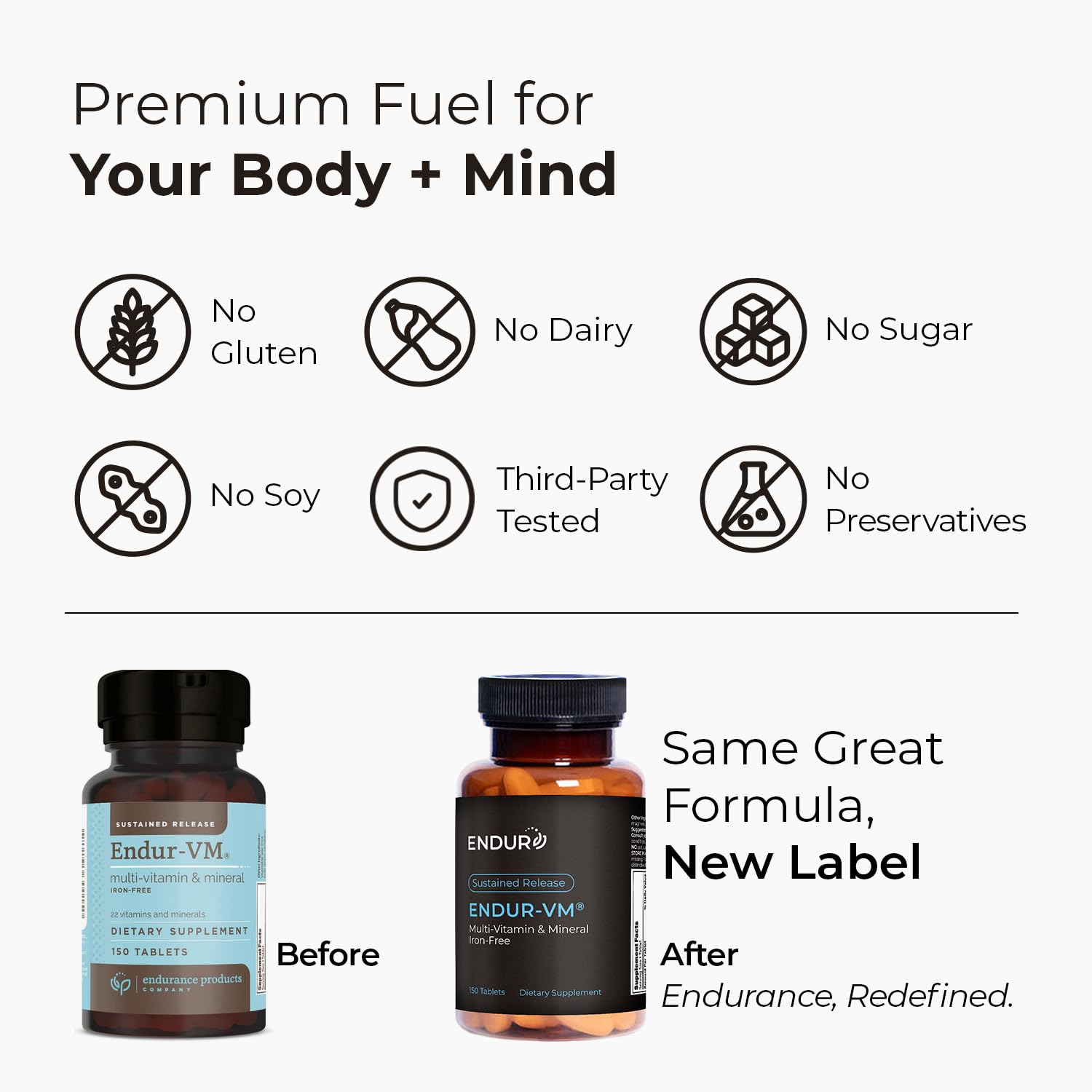 ENDUR-VM - Multivitamin Vitamin A, C, D, E, B12 & Zinc (Without Iron) SR (Sustained Release) 22 Essential Nutrients to Support Overall Wellness for Men & Postmenopausal Women - 150 Tablets Endurance ProductsAu supplements