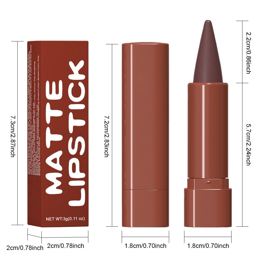BINGBRUSH 2-in-1 Gradient Dark Brown Lip Liner & Lipstick Combo,Matte Longwear Waterproof Lip Pencil with Cone Tip,Smudge Proof Crayon for Flawless Ombre Contour,Women's Long Lasting Makeup Set BINGBRUSHAu supplements