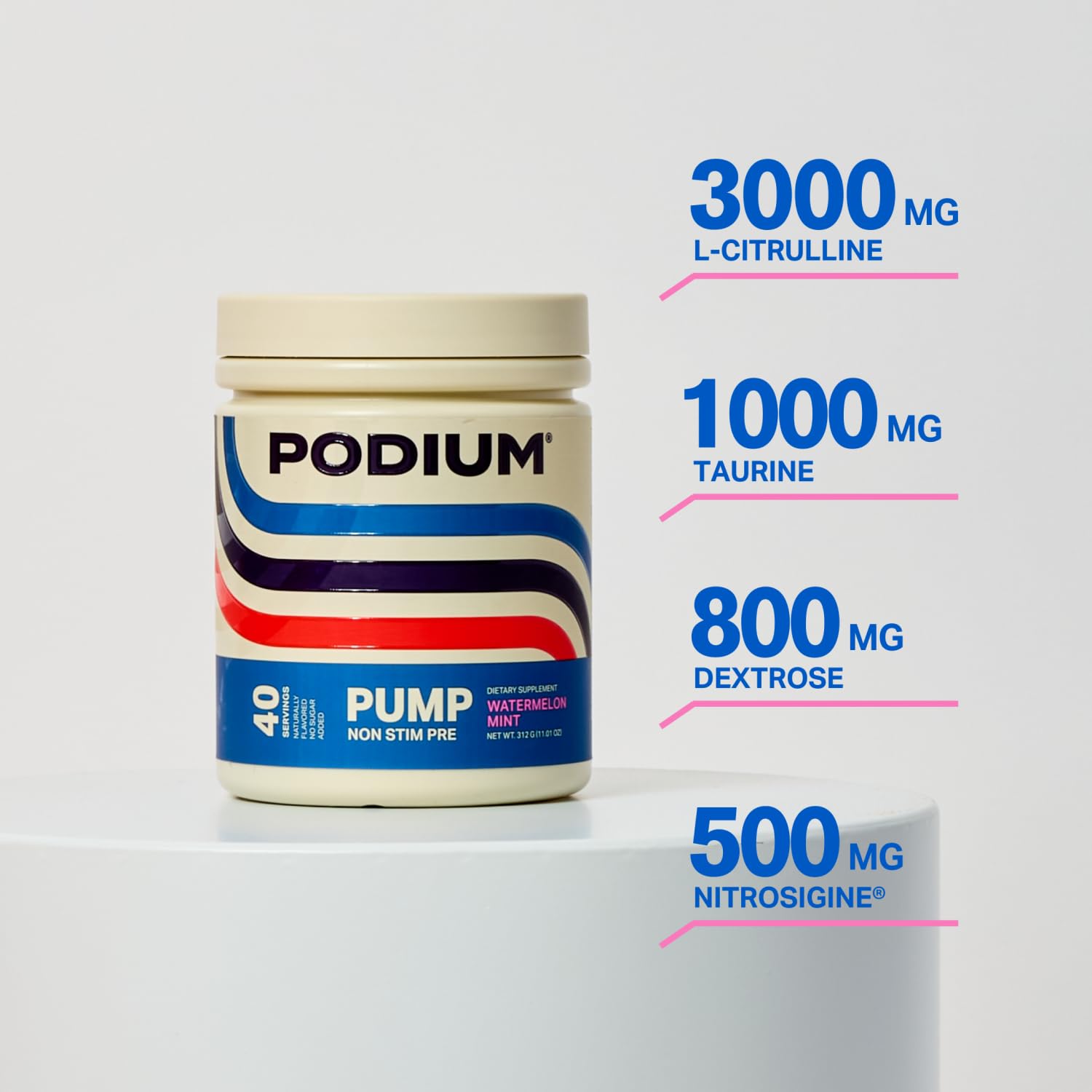 Podium Nutriton, Pump, Stimulant Free Pre-Workout, 40 Servings (Watermelon Mint) Podium NutritionAu supplements