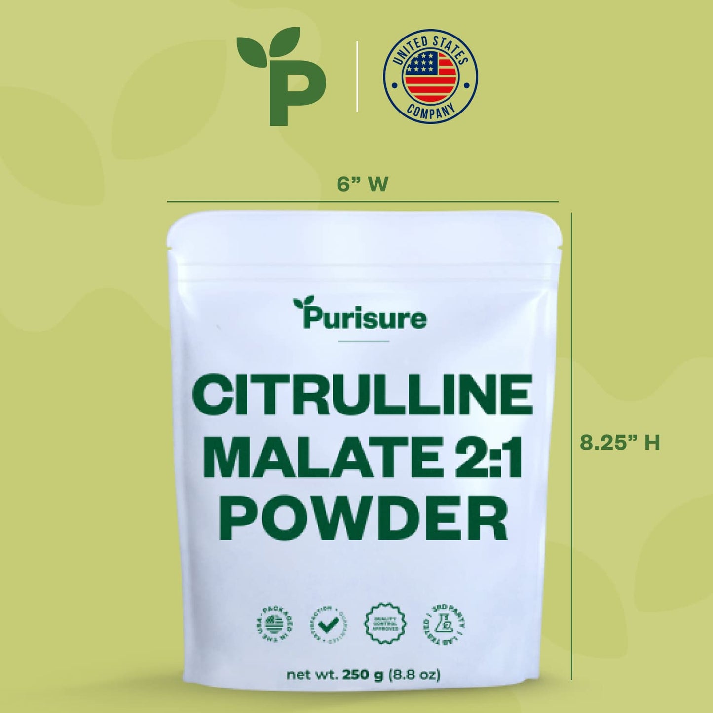 Purisure L-Ctrulline Powder 250g, Premium Citrulline 2:1 Malate Supplement for Strength PurisureUS supplements