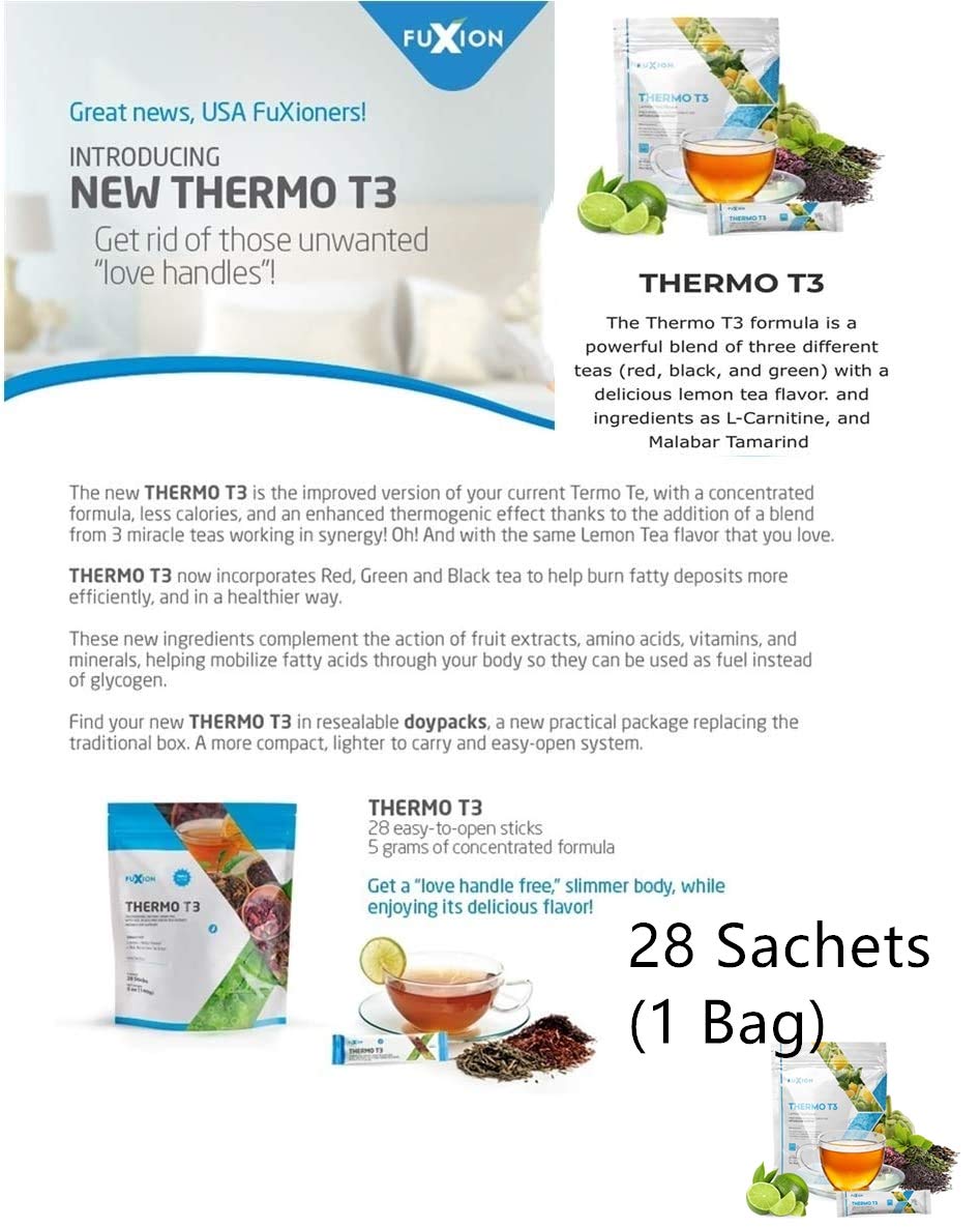 FuXion Thermo T3,Delicious Lemon Tea Flavor(Thermo TT3, 28 Sachets) CHNLMLUS supplements