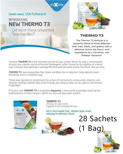 FuXion Thermo T3,Delicious Lemon Tea Flavor(Thermo TT3, 28 Sachets) CHNLMLUS supplements