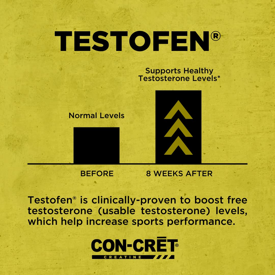 CON-CRET®+ Test, CON-CRET® Patented Creatine HCl Now with Testofen®, Boost Testosterone Levels, 60 Capsules CON-CRETAu supplements