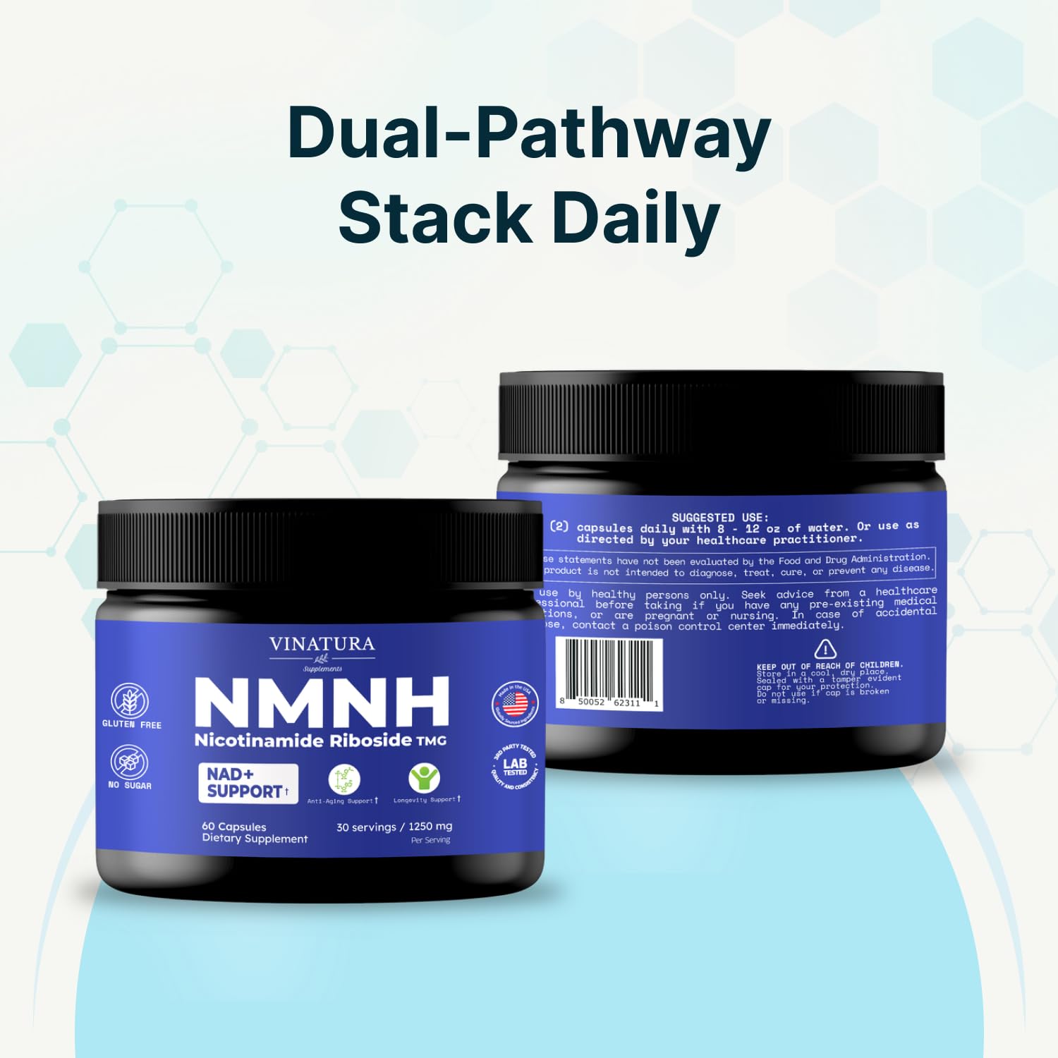 VINATURA NMNH (NMN Supplement Alternative) Nicotinamide Riboside & TMG - NAD Supplement for Anti-Aging - 60 Capsules VINATURAAu supplements