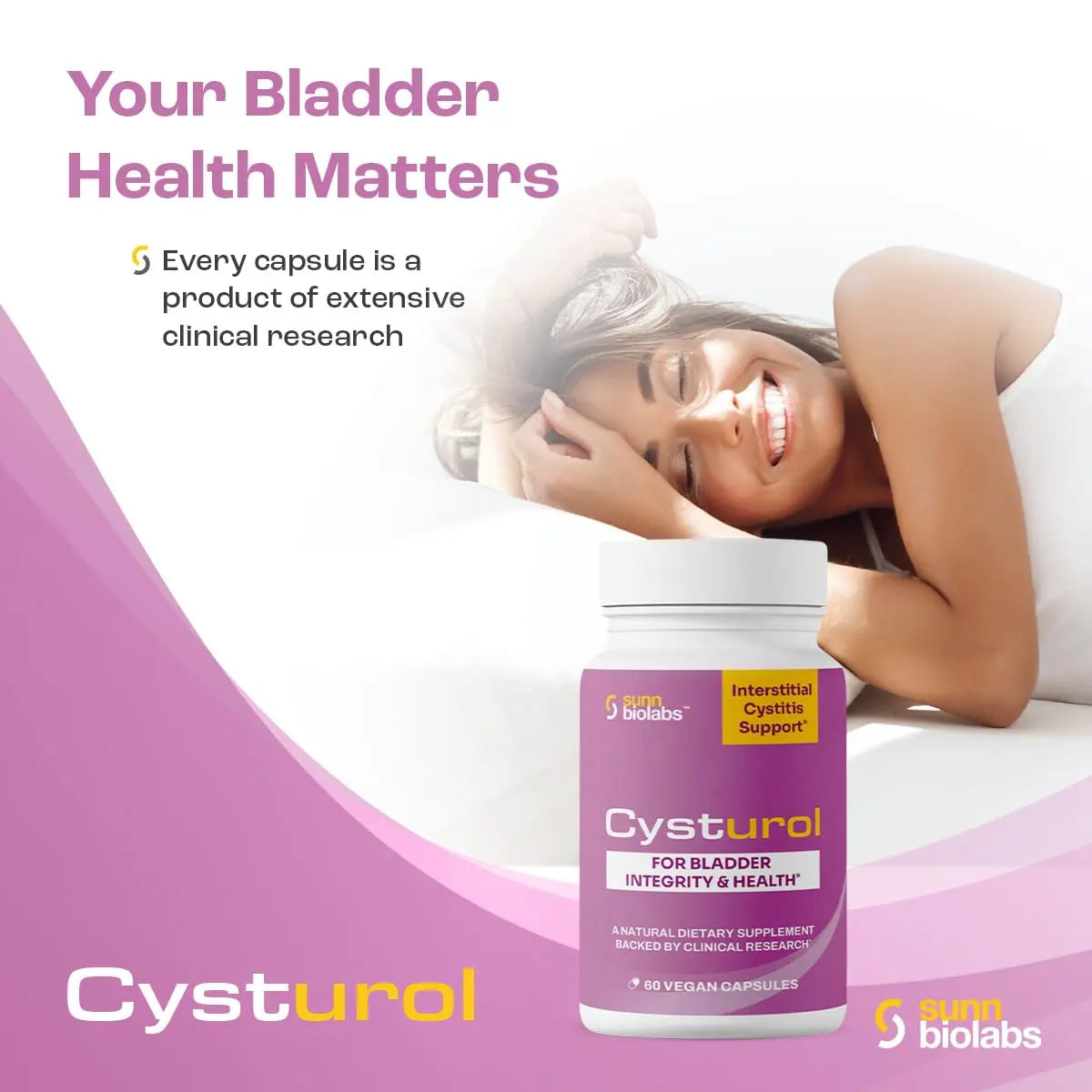 CYSTUROL® Bladder Support Supplement | Interstitial Cystitis (IC) | Bladder Pain | Urinary Tract Health | Clinically Studied Formula for Bladder Inflammation, UTI, Mast Cell Support & Urinary Urgency SUNN BIOLABSAu supplements