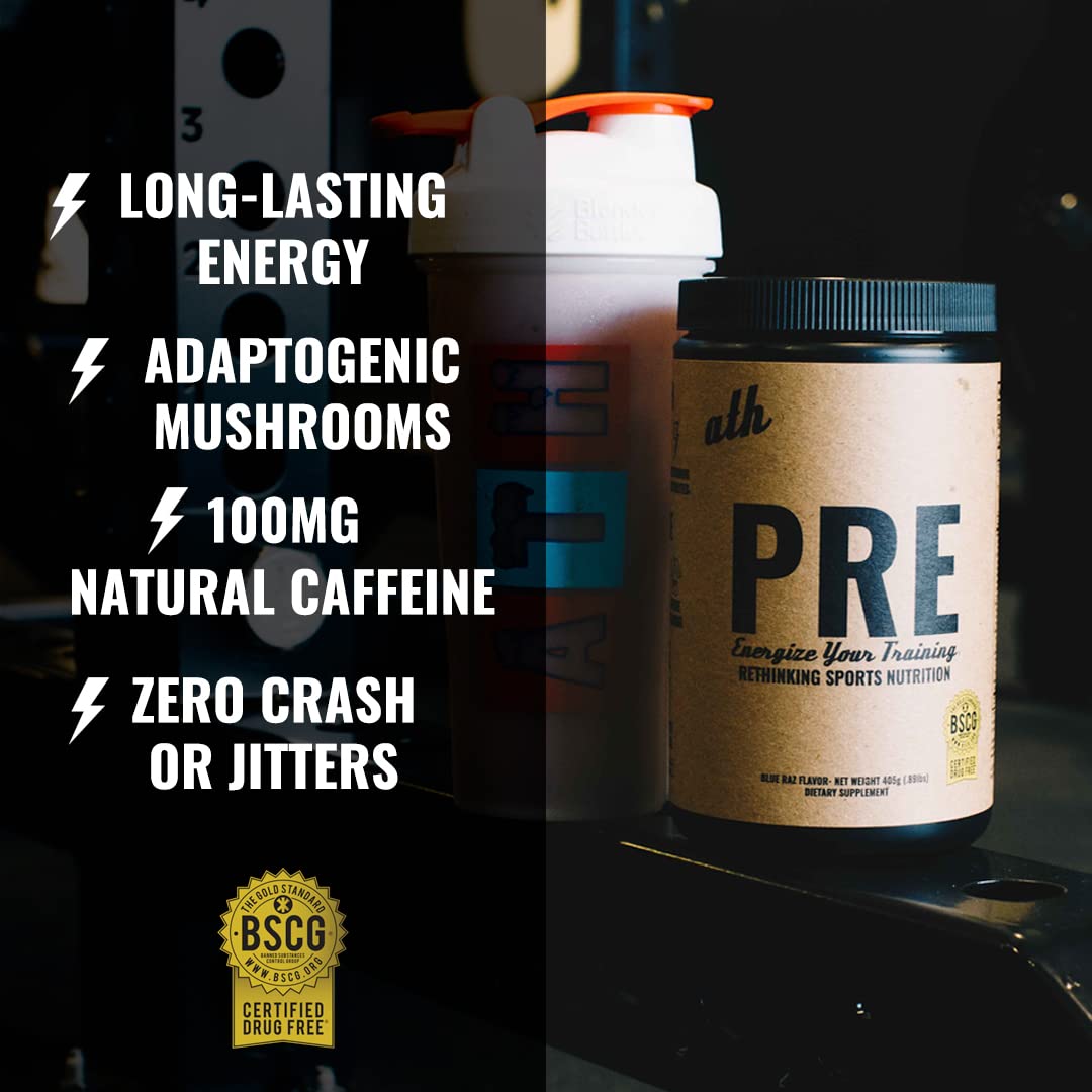 ATH PRE, Natural Plant Based Pre Workout, Low Caffeine, Low Stim, Pump, Clean Ingredients ATHAu supplements