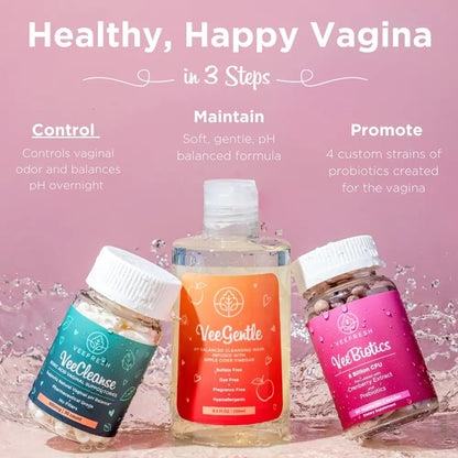 VeeBalance Bundle – Boric Acid Suppositories, Feminine Wash & Cranberry Probiotics for Women – pH Balance & Freshness Support VeeFreshUS supplements