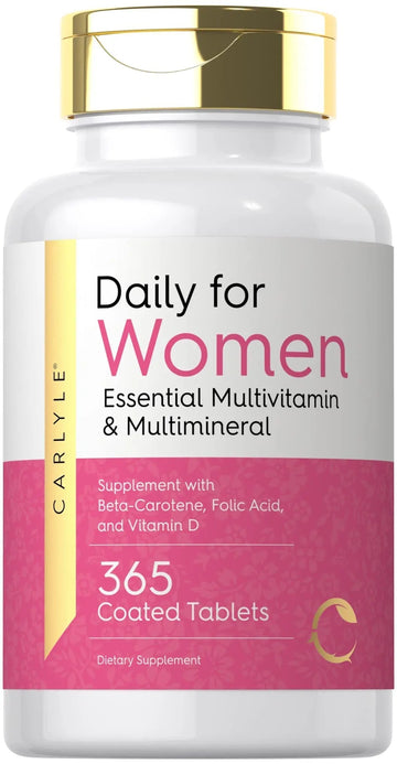 Carlyle Women's Daily Multivitamin and Multimineral Supplement | 365 Tablets | Beta-Carotene, Folic Acid and Vitamin D | Non-GMO, Gluten Free Pills CarlyleAu supplements