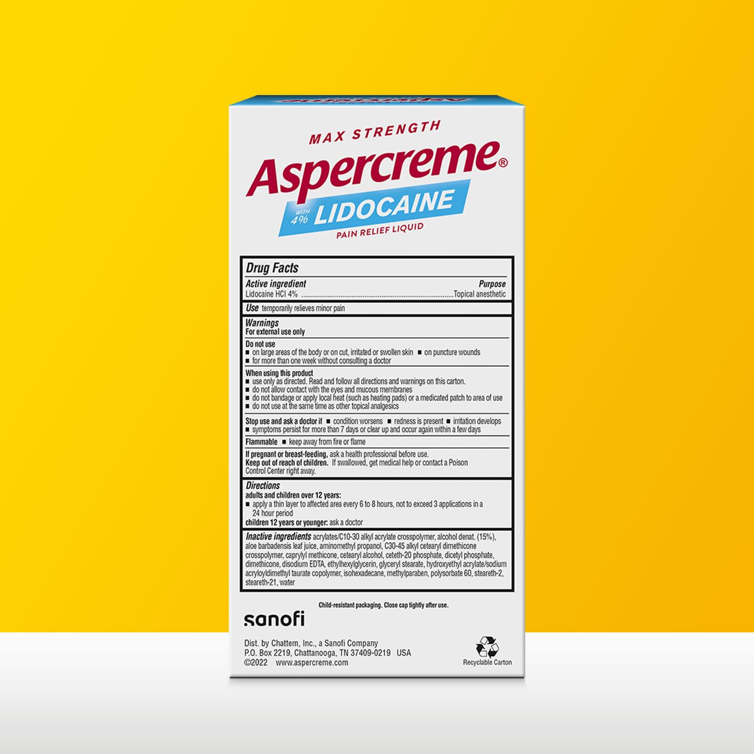 Aspercreme Odor Free Max Strength Lidocaine Pain Relief Liquid with Roll-On No Mess Applicator, 2.5 oz. AspercremeAu supplements