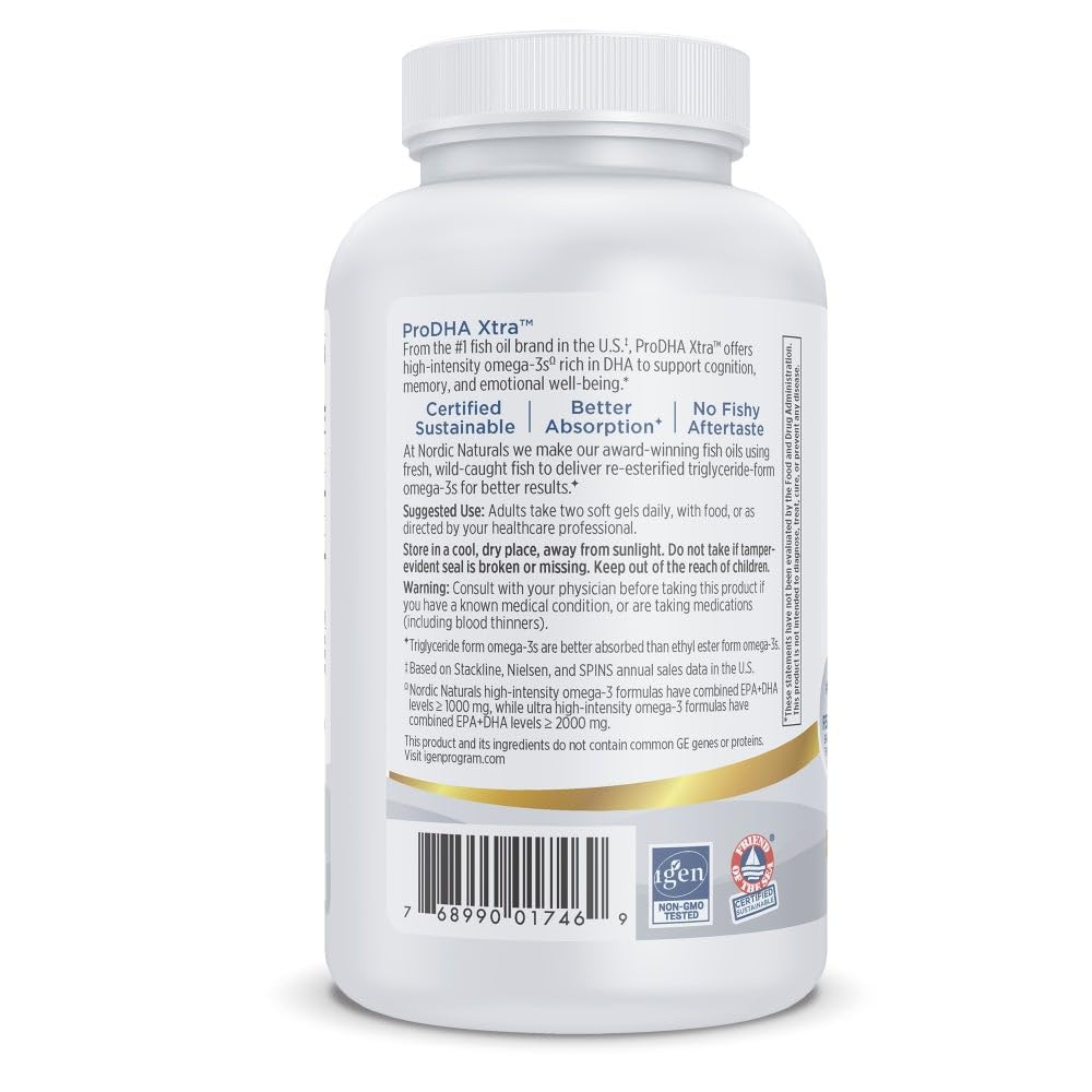 Nordic Naturals ProDHA 1000, Strawberry - 120 Soft Gels - 1660 mg Omega-3 - High-Intensity DHA Formula for Neurological Health, Mood & Memory - Non-GMO - 60 Servings Nordic NaturalsAu supplements