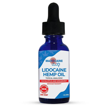 MAXOCAINE Lidocaine Hemp Oil 4% - Maximum Strength Topical Pain Relief, Fast Acting Soothing Oil for Muscle, Joint, Back & Arthritis Support, Cooling Eucalyptus & Spearmint, 1 oz (30 ml) MAXOCAINEAu supplements