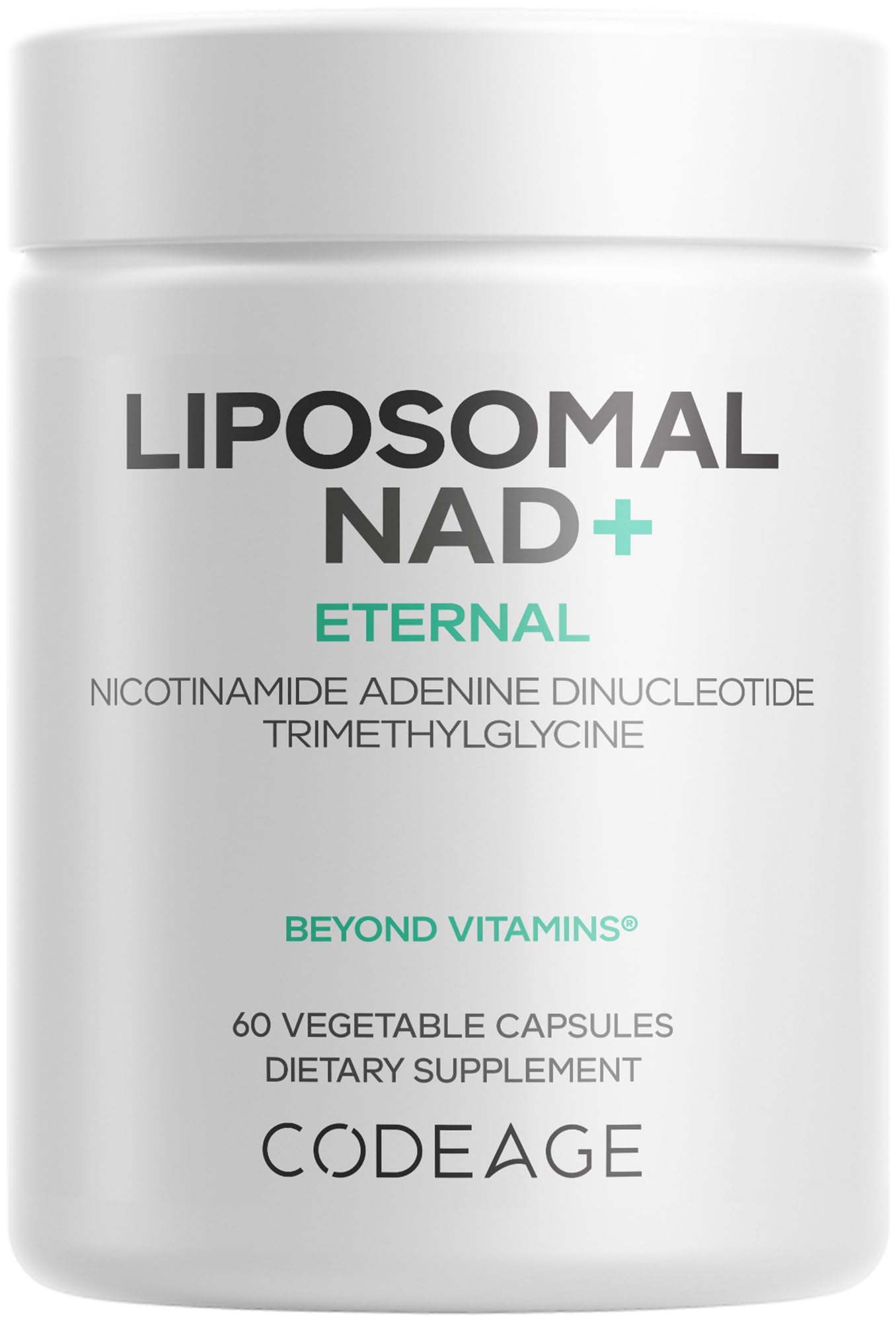 Codeage Liposomal NAD+ Supplement - NAD Nicotinamide Adenine Dinucleotide Coenzyme Pills - 500 mg NAD+ Per Serving & Betaine Anhydrous - Liposomal Delivery - Vegan, Non-GMO, Gluten-Free - 60 Capsules CodeageAu supplements
