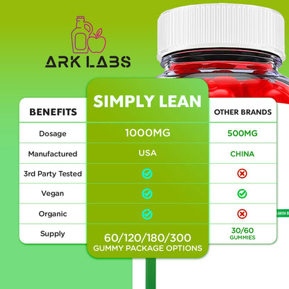 Ark Labs Simply Lean Keto Gummies, Simply Lean Gummies, Simply Lean ACV Gummies Ark LabsUS supplements