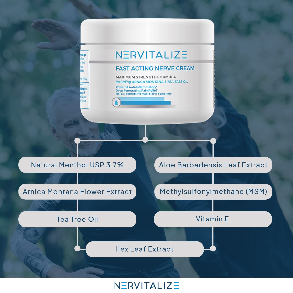 Nervitalize Fast Acting Nerve Pain Relief Cream Maximum Strength Formula - 3 fl oz - Helps Provide Neuro Pain Relief and Deep Nerve Nourishment to Support Normal Nerve Function - Made in The USA NervitalizeAu supplements