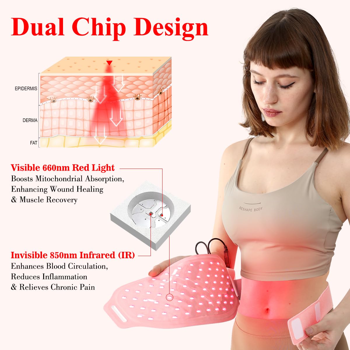 Red Light Therapy Belt for Body, Infrared Light Therapy for Pain Relief, Waterproof Red Light Therapy USUIEAu supplements
