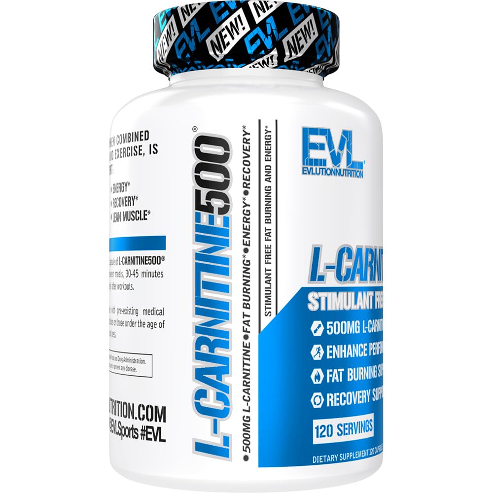 EVL L-Carnitine Supplement for Weight Loss Support - L carnitine 500mg Diet Pills EvlutionUS supplements