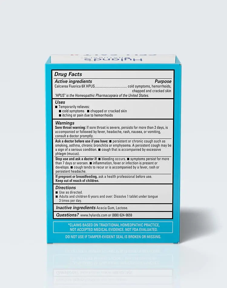 Hyland's Cell Salt No. 1 Calc Fluor 6X Tablets, Natural Relief of Colds, Hemorrhoids and Chapped Skin, Quick Dissolving Tablets, 100 Count Hyland'sAu supplements