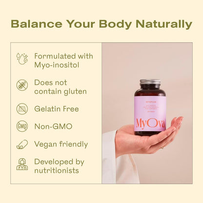 Myoplus - Myo-inositol PCOS Supplement - 4000mg Myo-Inositol, 200ug Folate & 100ug MyOvaUS supplements