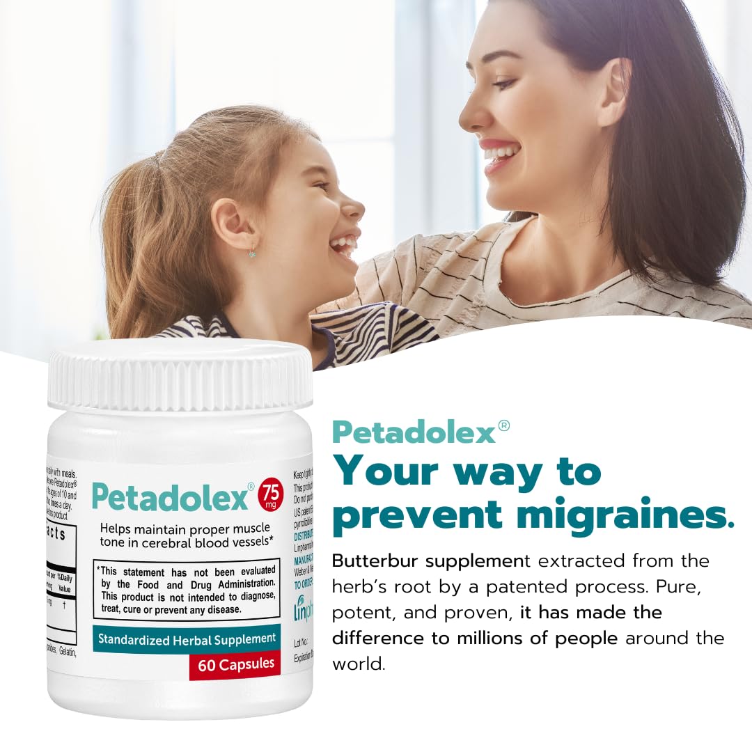 Petadolex - Migraine Relief - Patented Butterbur Root Extract, 75mg PA-Free Butterbur Extract PetadolexAu supplements