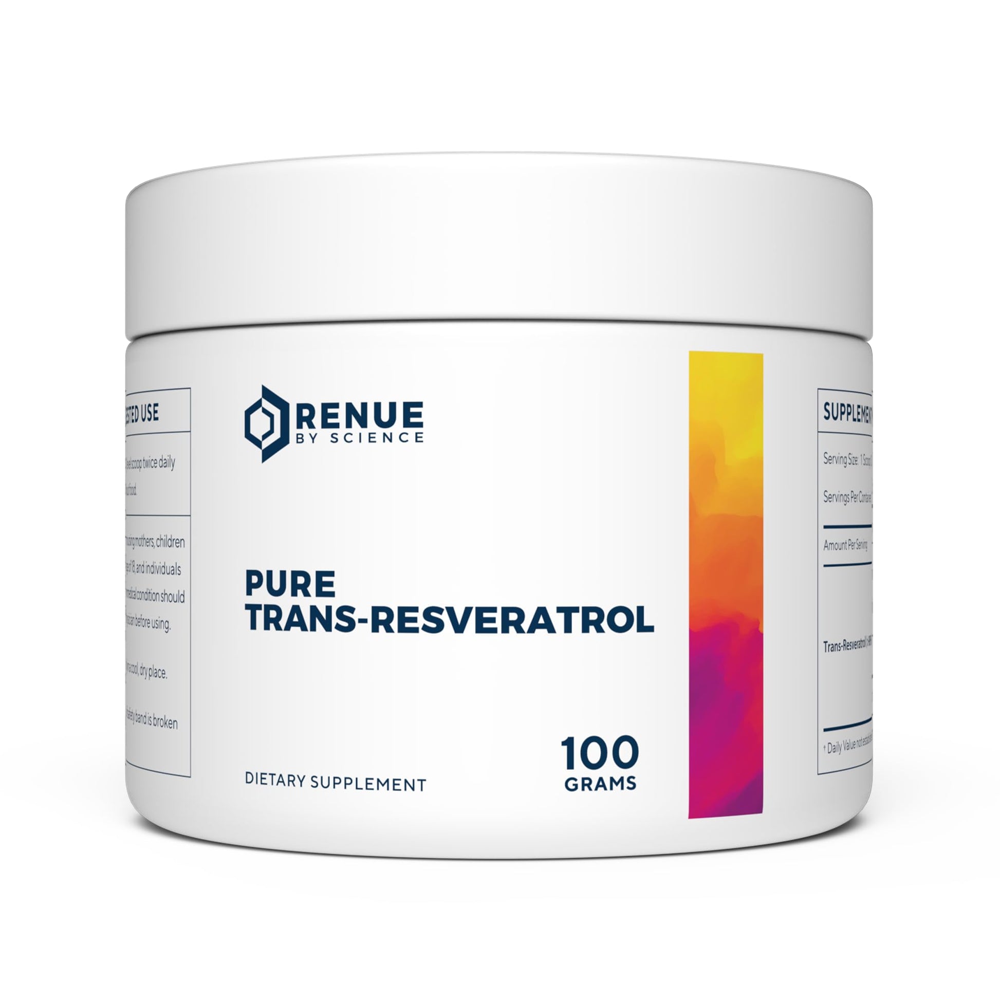 Renue By Science Resveratrol | High Strength Resveratrol Supplement | 100g Trans Resveratrol Powder | Reservatrol 200 Day Supply | Non-GMO & Allergen Free | Manufactured in The USA Third-Party Tested Renue By ScienceUS supplements