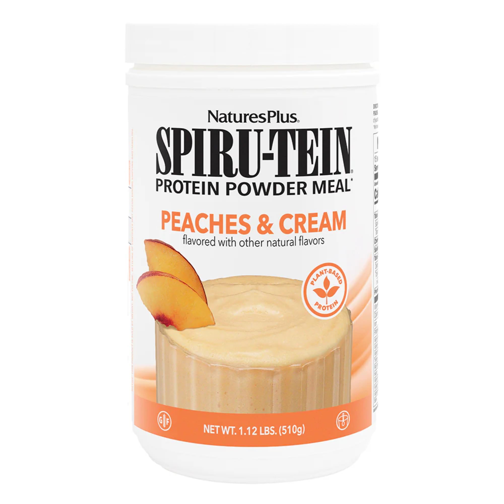 NaturesPlus SPIRU-TEIN, Peaches & Cream - 1.12 lb - Plant-Based Protein Powder - Vitamins & Minerals for Energy - Vegetarian, Gluten Free - 15 Servings NaturesPlusAu supplements
