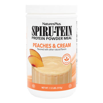 NaturesPlus SPIRU-TEIN, Peaches & Cream - 1.12 lb - Plant-Based Protein Powder - Vitamins & Minerals for Energy - Vegetarian, Gluten Free - 15 Servings NaturesPlusAu supplements