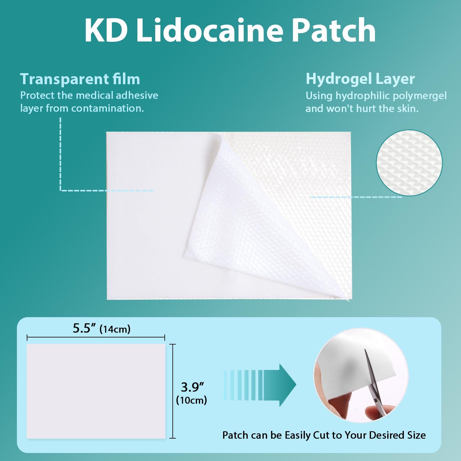 KD 4% Lidocaine Pain Relief Patches: Maximum Strength Lidocaine Patch for Back, Neck, Shoulder, Knee Pain, and Muscle Soreness – Large 3.9” x 5.5” (7 Count) KDAu supplements