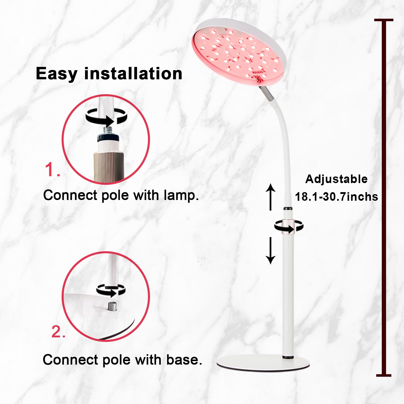 Akarishin Red Light Therapy Lamp for Face- Facial and Body Treatment with Adjustable Height Stand AkarishinAu supplements