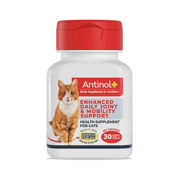 Antinol Plus, Mobility, Hip, and Joint Supplement for Cats, Green-Lipped Mussels and Krill Oil - Cat Joint Supplement, 30 Soft Gels AntinolAu supplements