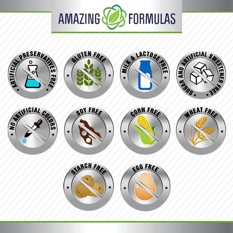 Amazing Formulas Advanced Collagen Supplement | Collagen Type I, II & III with Vitamin C & Hyaluronic | 1600 Mg Per Serving | 90 Capsules | Non-GMO | Gluten-Free | Made in USA Amazing NutritionAu supplements
