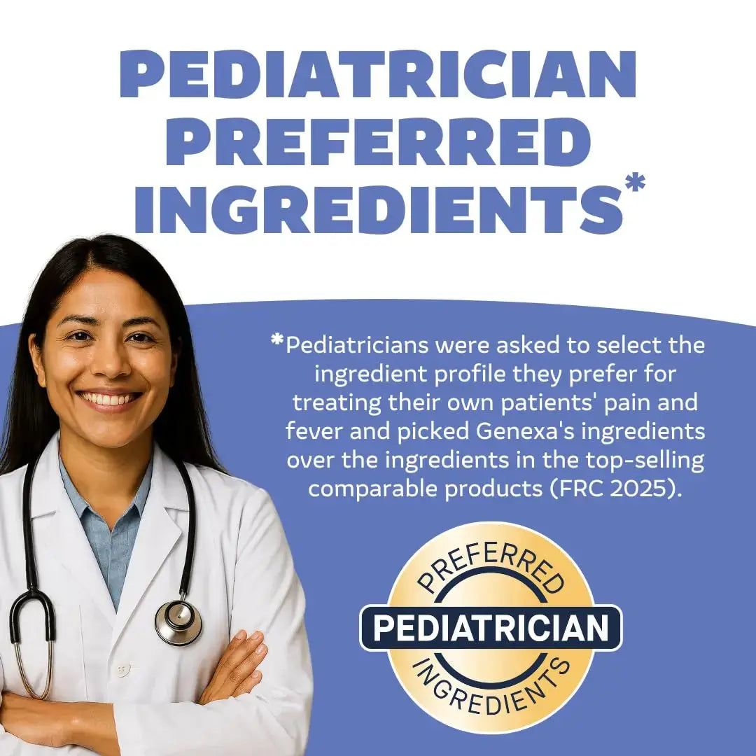 Genexa Children's Clean Acetaminophen | Pediatrician Preferred Ingredients | Pain & Fever Reducer for Kids | Dye Free, 0% Artificial Additives | Ages 2-11, Delicious Organic Blueberry Liquid, 4 fl oz GenexaAu supplements