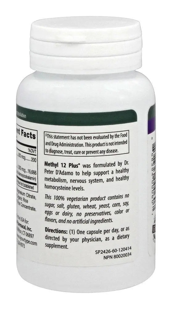 D'Adamo Personalized Nutrition Methyl 12 Plus, 60 Count D'Adamo Personalized NutritionAu supplements