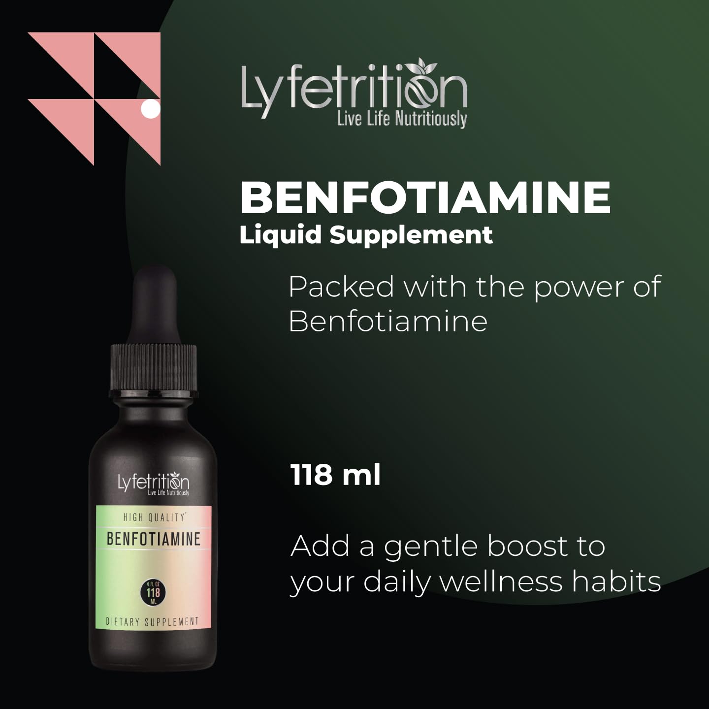 Lyfetrition Benfotiamine 118 ml, 4 FL Oz Liquid, 220 Servings, Made in USA, Quick Absorption, Potent Ingredients, Non-GMO LyfetritionAu supplements