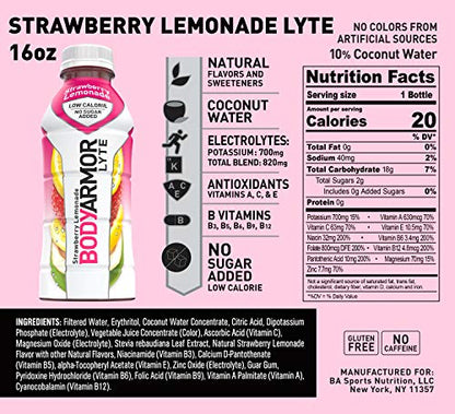 BODYARMOR LYTE Sports Drink Low-Calorie Sports Beverage, Strawberry Lemonade BODYARMORUS supplements