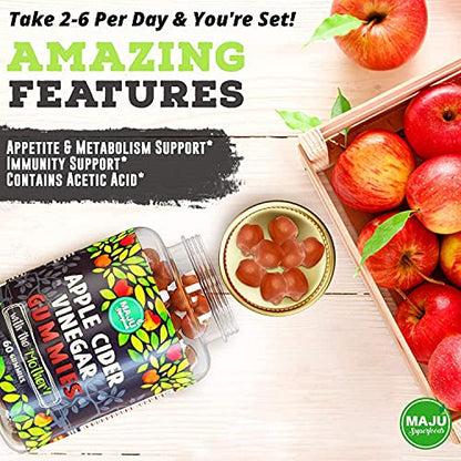 Apple Cider Vinegar Gummies with Mother - Weight Management & Detox - 2X Stronger Maju SuperfoodsUS supplements
