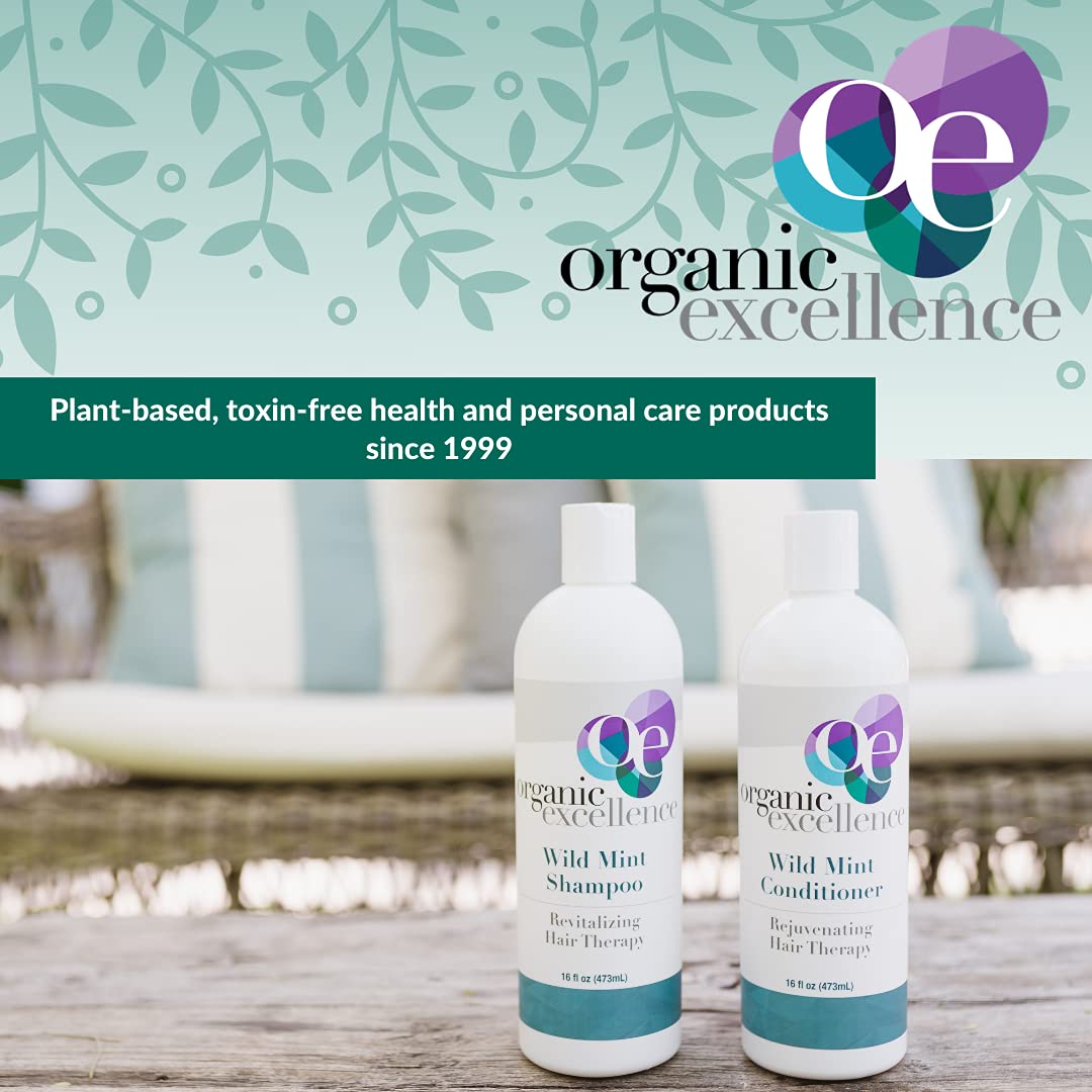 Organic Excellence Natural Organic Shampoo, Wild Mint & Rosemary, Chemical Free, Plant-Based, Toxin-Free, Cruelty-Free, Certified Herbs & Oils For Healthy Full-Bodied Hair 16 fl. oz Organic ExcellenceAu supplements
