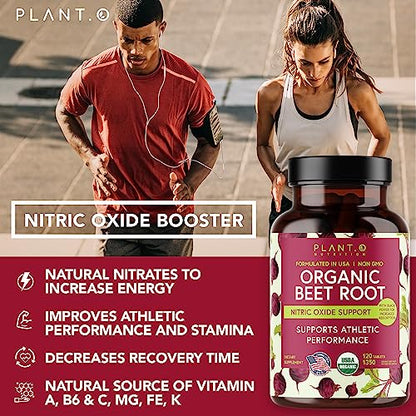USDA Plant.O Premium Organic Beet Root Tablets [1350mg Beets Powder] with Black Pepper PLANT.O NUTRITIONUS supplements